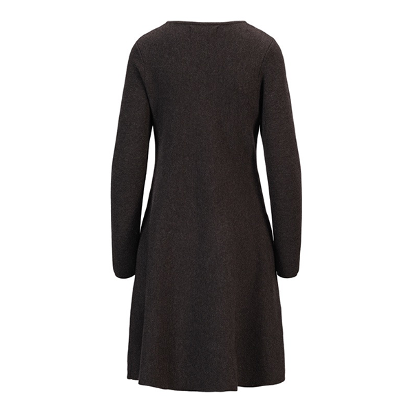 Cecilie Merino Dress Dark Brown Melange