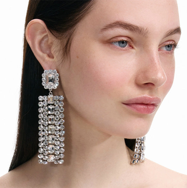 Multi Crystal Droplet Earrings