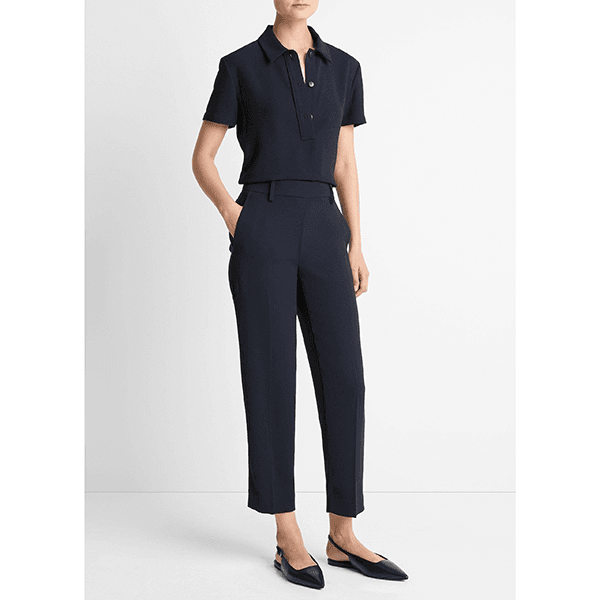 Mid Rise Tapered Pull on Pant Coastal Blue