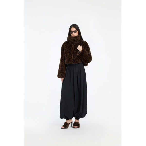 Balloon Pleated Pants Black