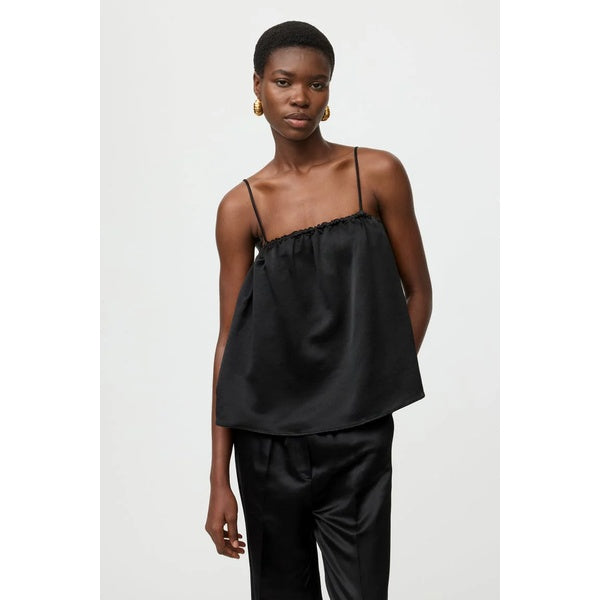 Silk Singlet Black