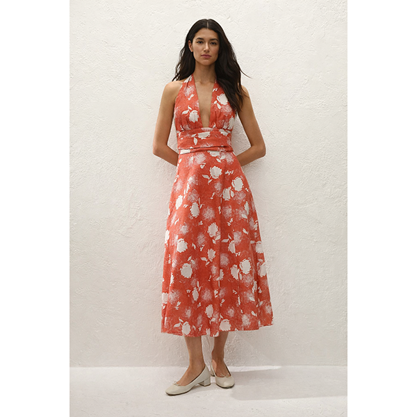 Bianca Midi Dress Sunrose Rosso