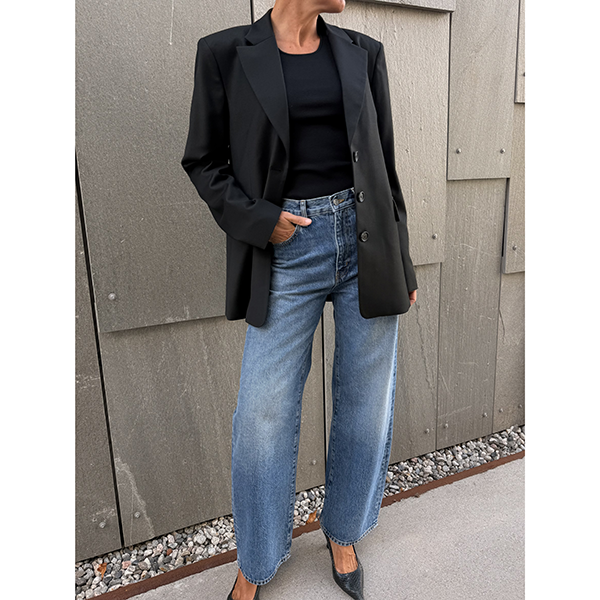 Wool Tailored Blazer Black