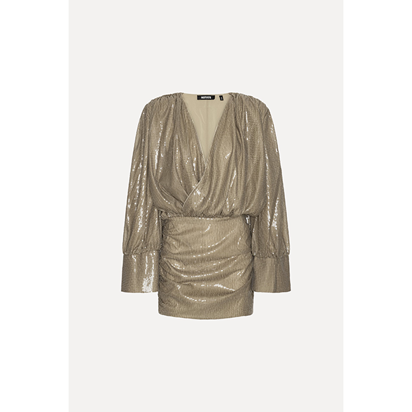 Sequins LS Mini Dress Fossil