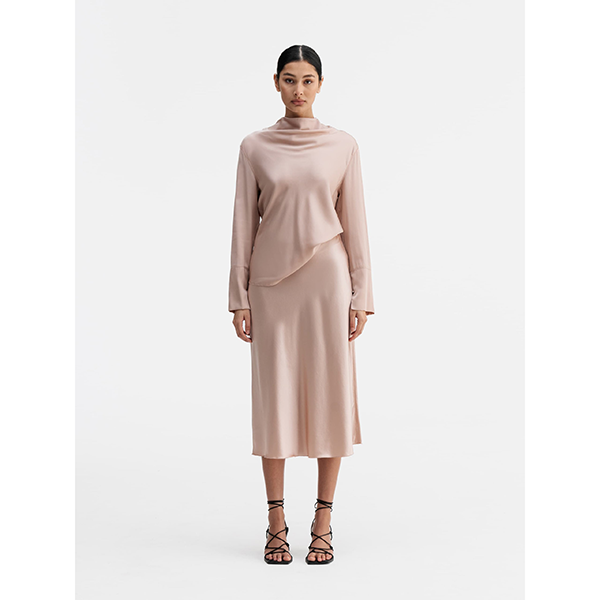 Hana Satin Skirt Dusty Pink
