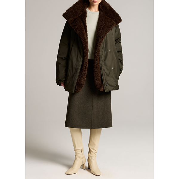Fur Lined Puffer Dark Moss