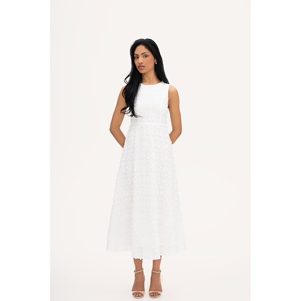 Louiza Dress Broderie White