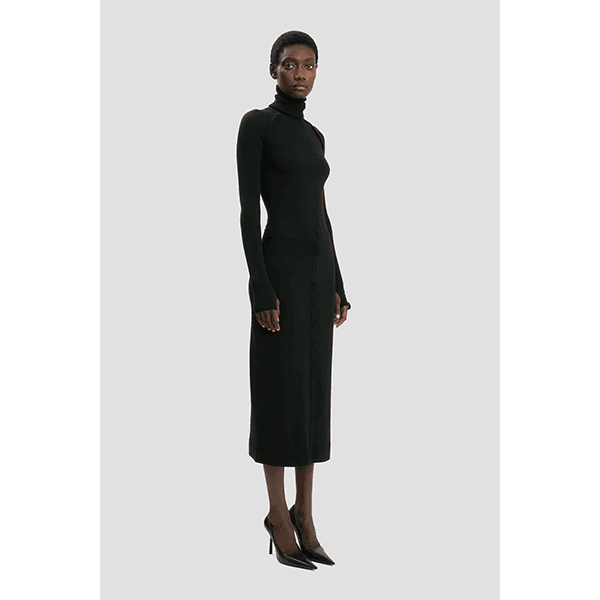 High Neck Top Black