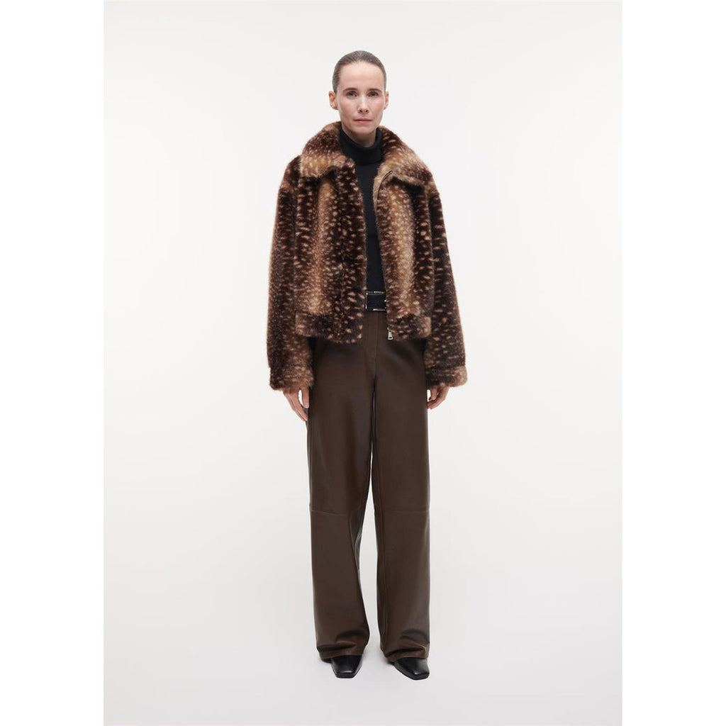 Lucy Faux Fawn Jacket Brown
