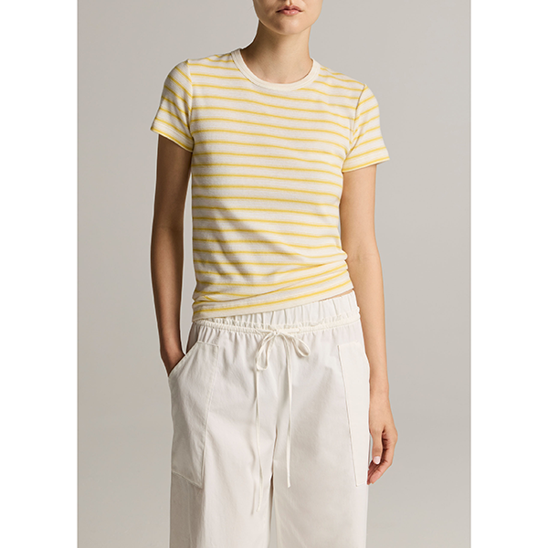 Stripe Shrunken 90s Tee Limone Combo