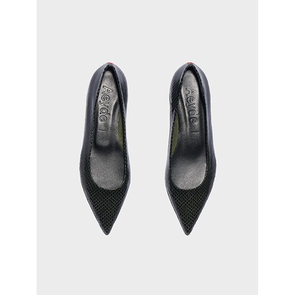 Cassy Flat Snake Print Moss
