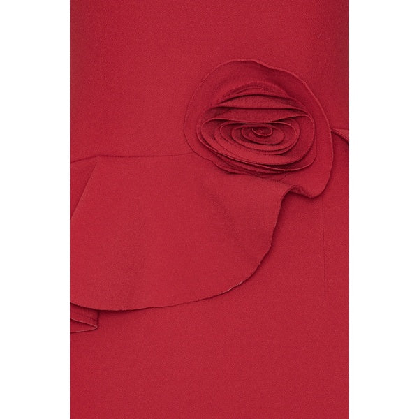 Long Flower Strapless Dress Scooter Red