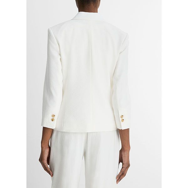 Linen Shrunken Blazer Off White