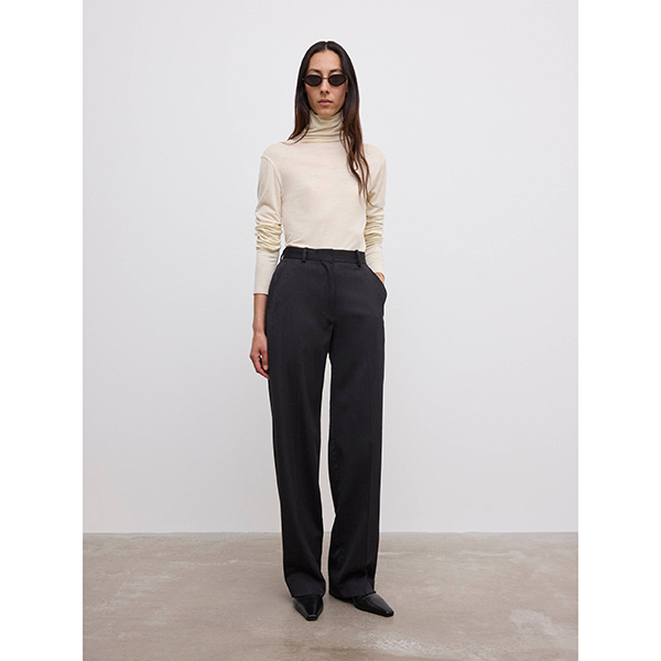 Tapered Wool Trouser Antracite Grey