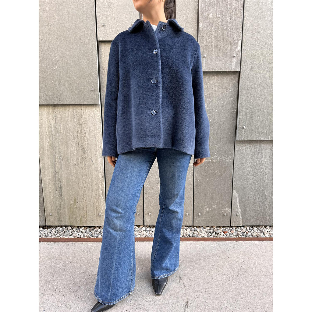 Agnes Alpaca Coat Blue