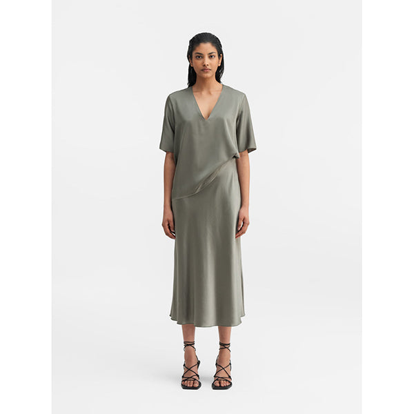 Hana Satin Skirt Light Military