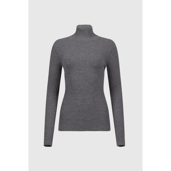 High Neck Jumper Grey Melange