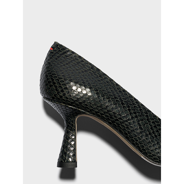 Zandra Pump Snake Print Moss