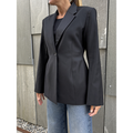 Fitted Wool Blazer Black