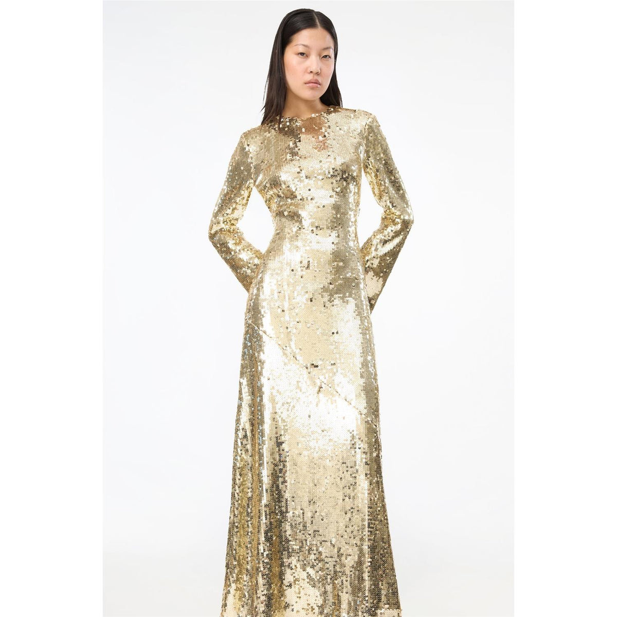 Sequins Maxi Dress Gold