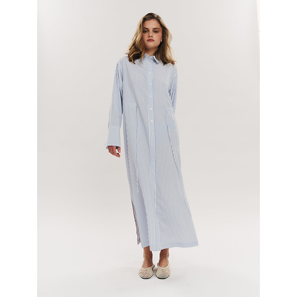 Sally Midi Dress Blue Stripe