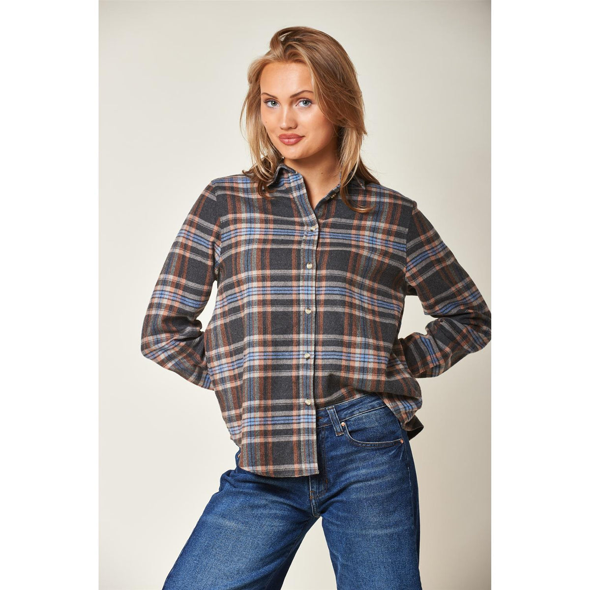 Arc Muted Tartan Shirt Dk Grey