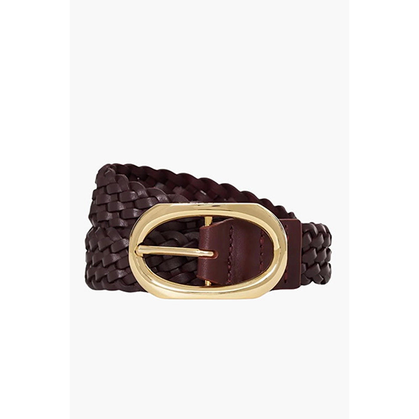 Signature Link Belt Braided Fig