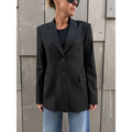 Wool Tailored Blazer Black