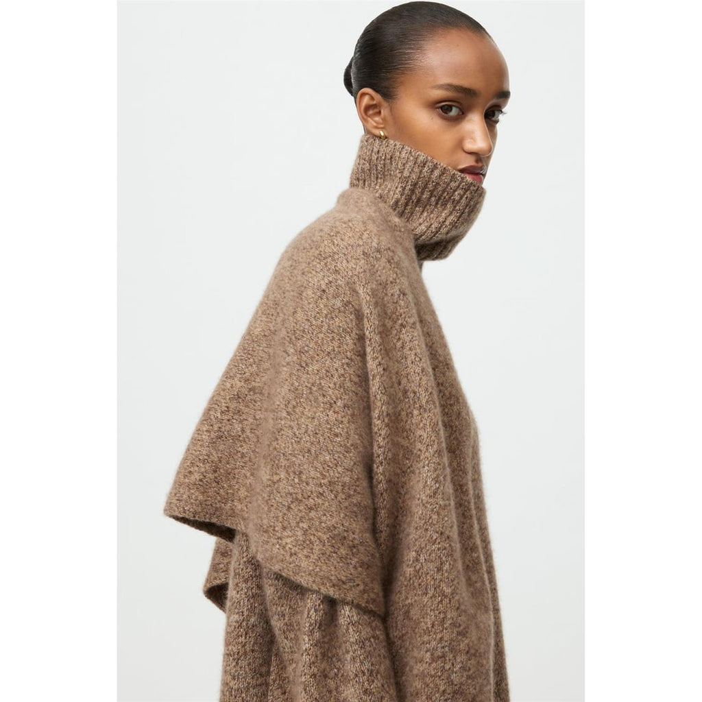 Marled Relaxed Fit Turtleneck Brown Melange