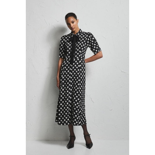 Charlotte Floral Dress Creme Fleur Black