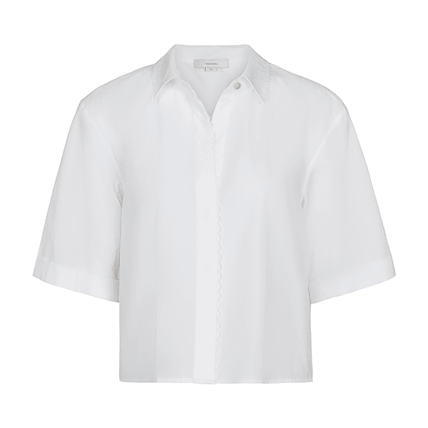 Scallop Detail Shirt Optic White