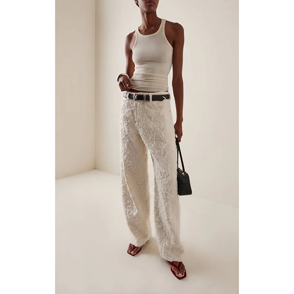 Clyde Double Fur Denim Off White