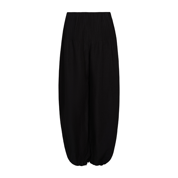 High Waist Pintuck Wide Leg Black