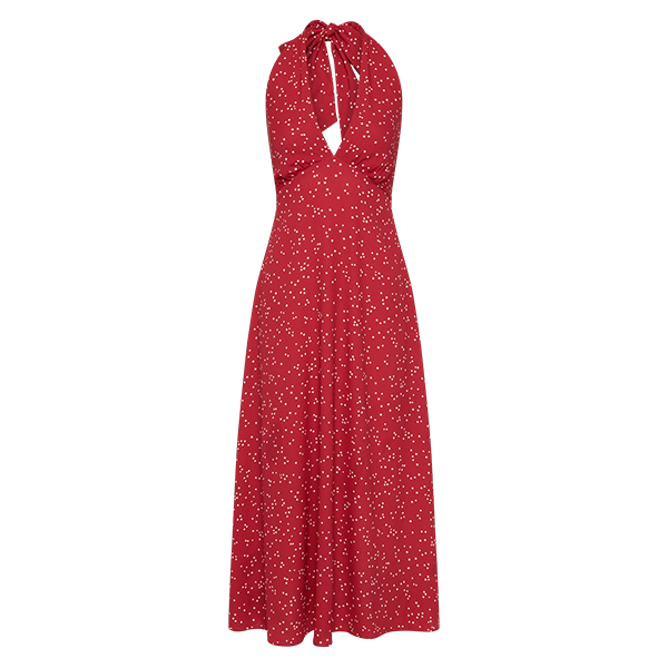 Jennah Midi Dress Linnea Dot Rosso
