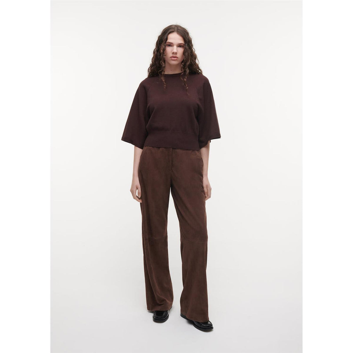 Davina Suede Leather Trouser Cacao Brown