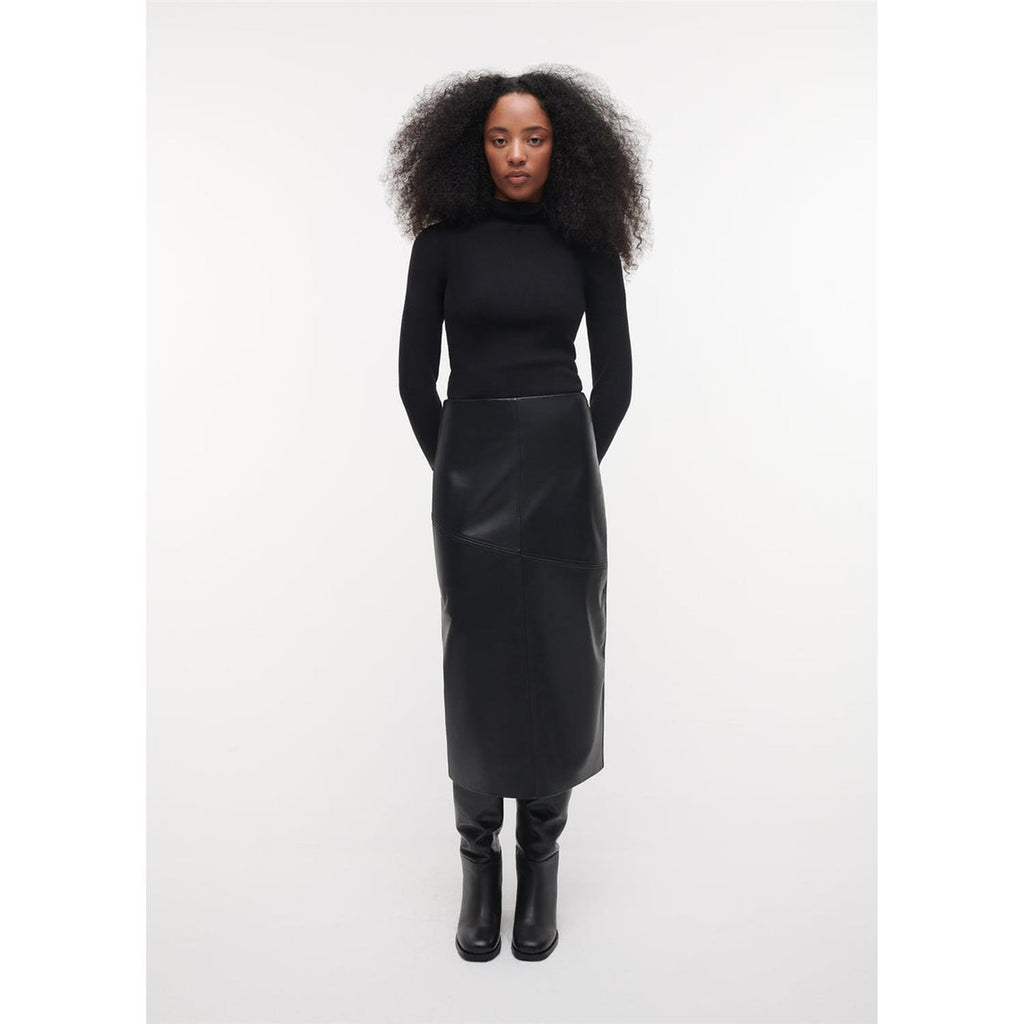 Heather Leather Skirt Black