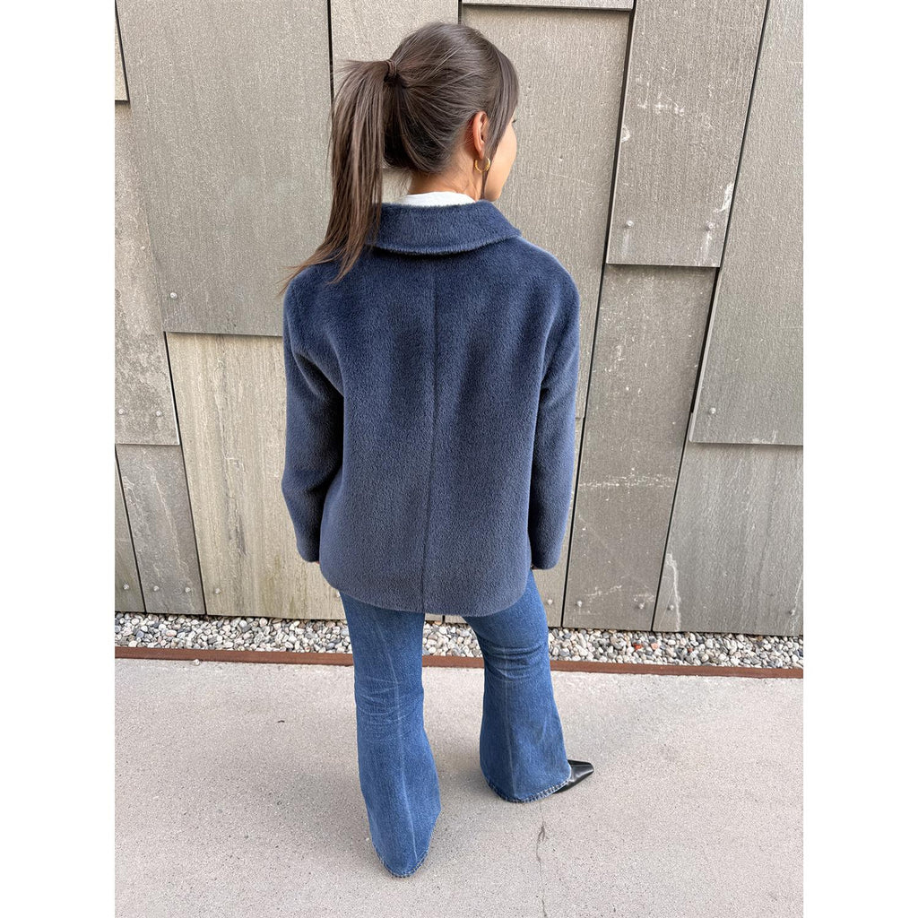 Agnes Alpaca Coat Blue