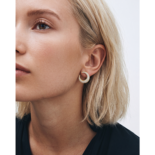 Wishbone Hoops Sparkle Gold