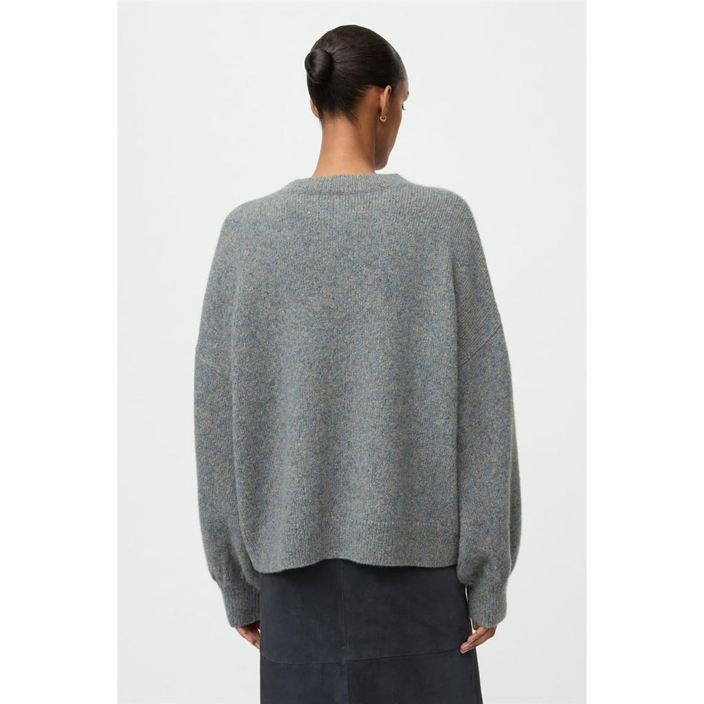 Marled Relaxed Fit Crewneck Blue Melange