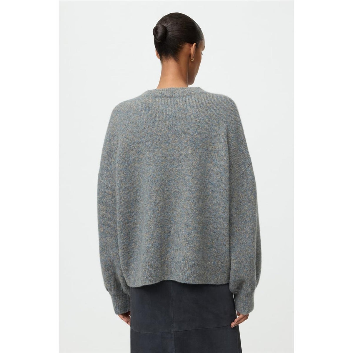 Marled Relaxed Fit Crewneck Blue Melange