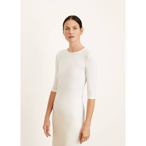 Elbow Sleeve Crew Modal Optic White