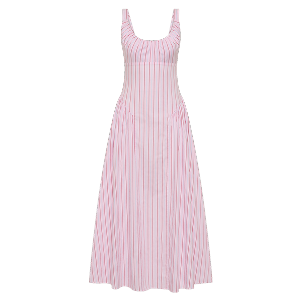 Marcella Midi Dress Fiori Stripe Palazzo