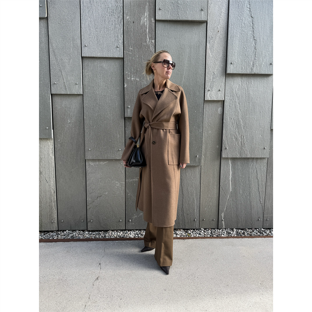 Spencer Double Face Cashmere Coat Taupe