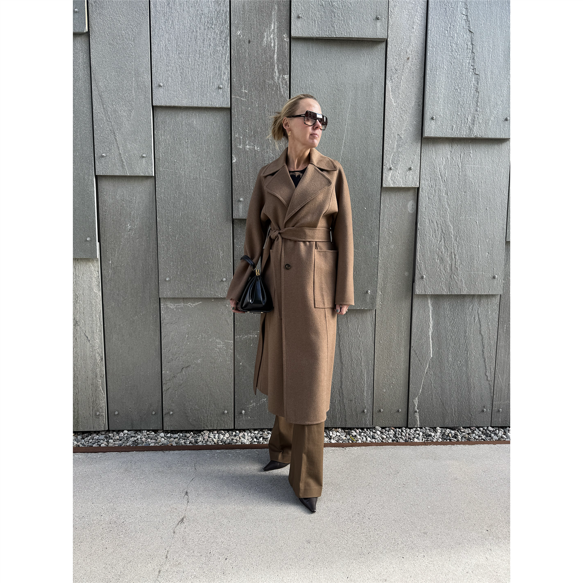 Spencer Double Face Cashmere Coat Taupe