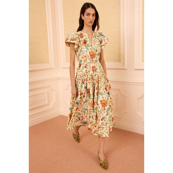 Marin Cotton Midi Dress Abalone