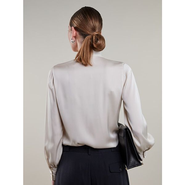 Selma Bowtie Blouse Champagne
