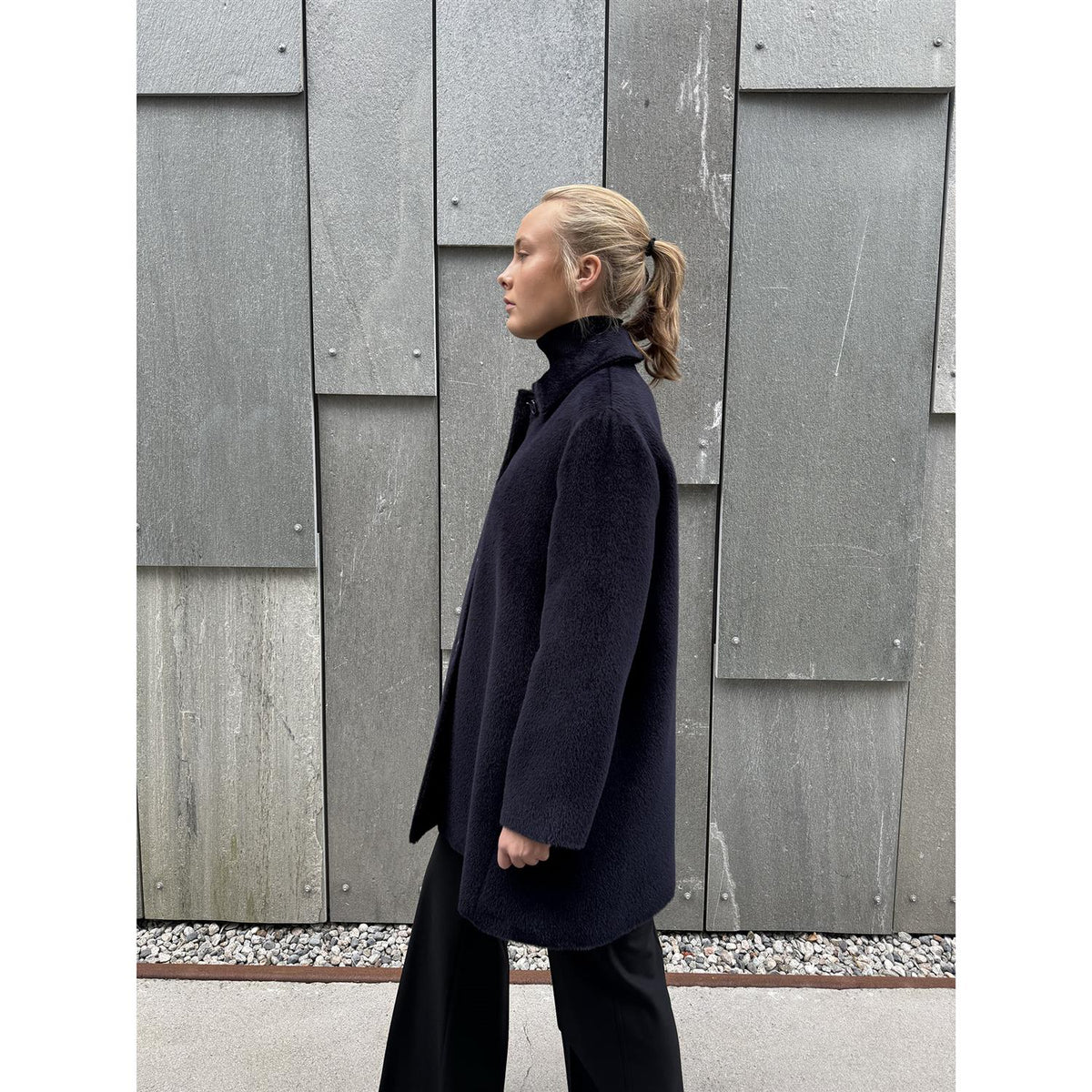 Paula Alpaca Coat Navy