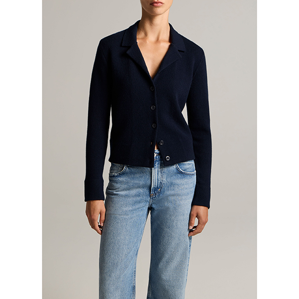 Notch Collar Dbl Face Cardi Coastal
