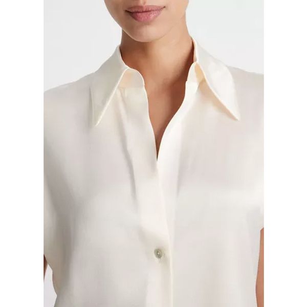 Cap Slv Ruched Bk Blouse Chiffon