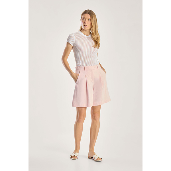 Chrissy Fine Linen Shorts Off White